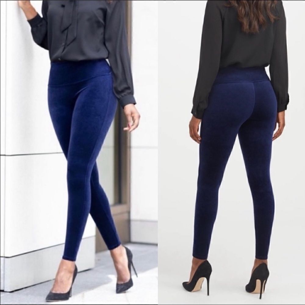 Spanx Velvet Leggings in Lapis Night